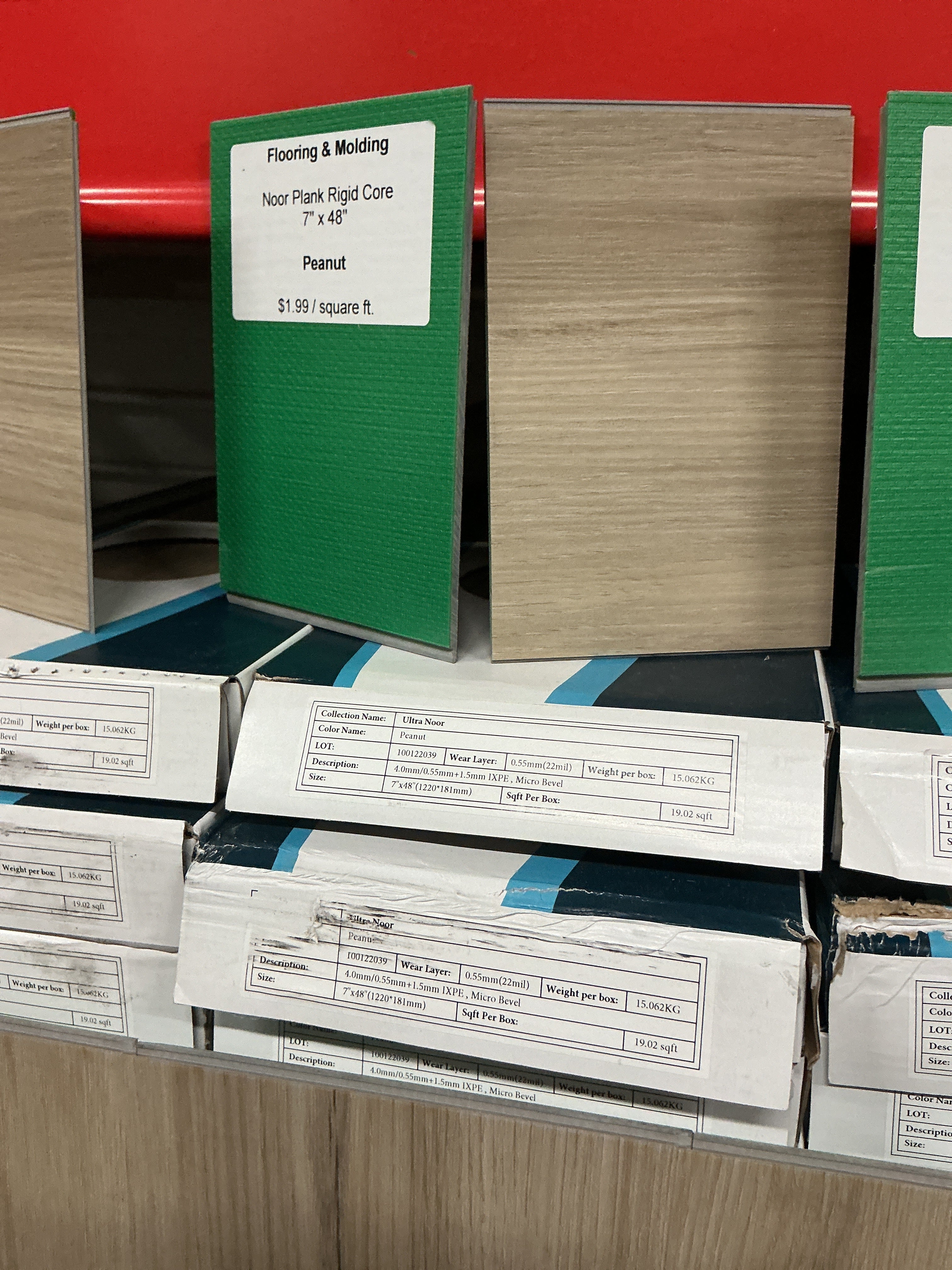 Noor Plank 5.5mm – 22 Mil – Unilin Click – Deep Emboss – UV Coating. Color: Peanut