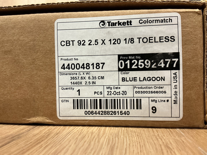 Johnsonite | Tarkett Rubber Toeless Wall Base 1440” x 2.5” Blue Lagoon