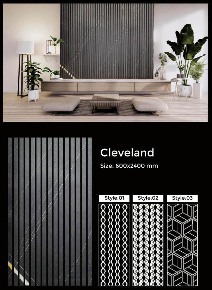 Decorative Acoustic Slat Wall Panels 8ft x 2ft Cleveland