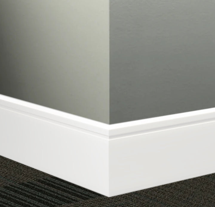Johnsonite Millwork Wall Finishing System - WHITE - Wallbase 4.1/4” x 3/8” x 8’