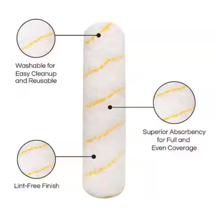 9 in. x 1/2 in. Standard Microfiber Paint Roller  (6-Pack )