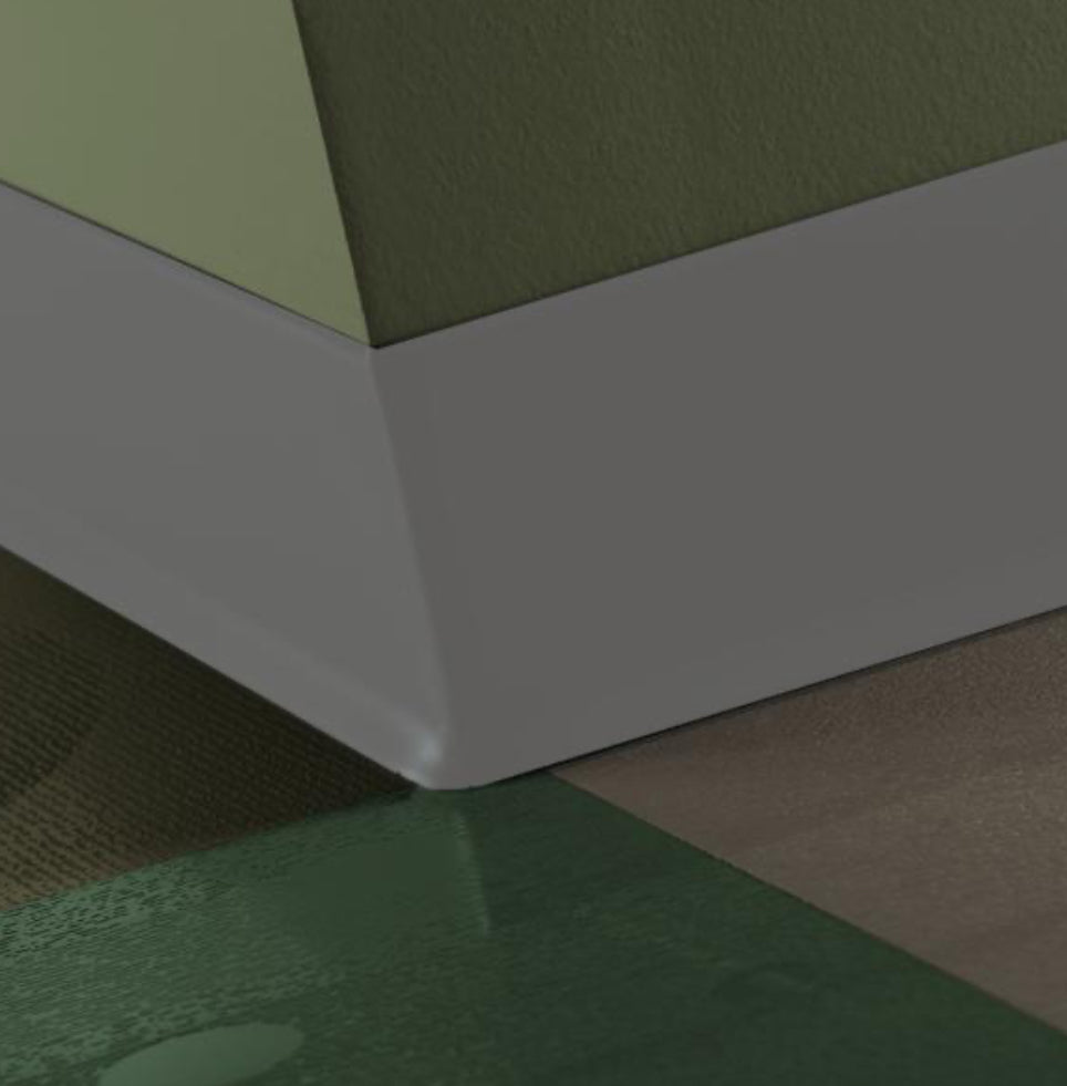 Johnsonite Traditional Vinyl #48 Grey Inner Corner - 4” x 1/8" x 8” (Pack of 25) / price per piece