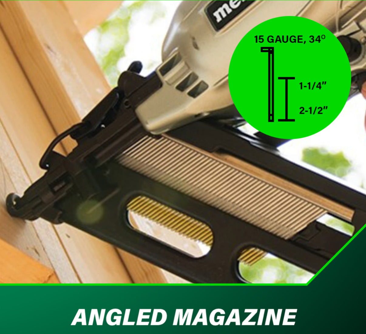 Metabo HPT 2-1/2" 15-Gauge Angled Finish Nailer with Air Duster