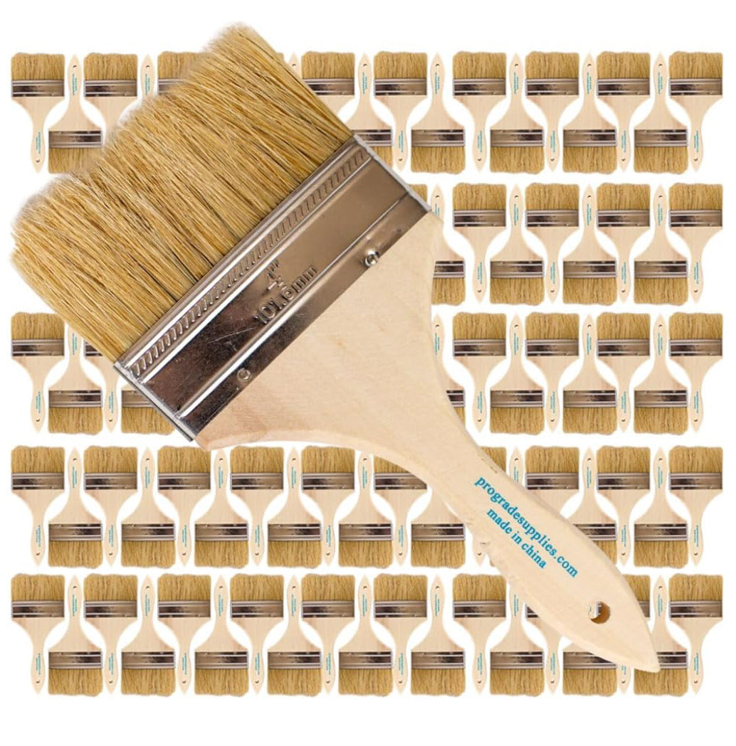 Pro Grade - Chip Paint Brushes - 4” Chip Paint Brush Light Brown