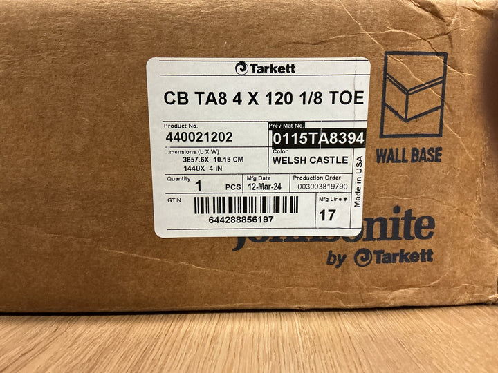 Johnsonite Traditional Vinyl #TA8 Welsh Castle Wallbase 4" x 120' - 1/8"