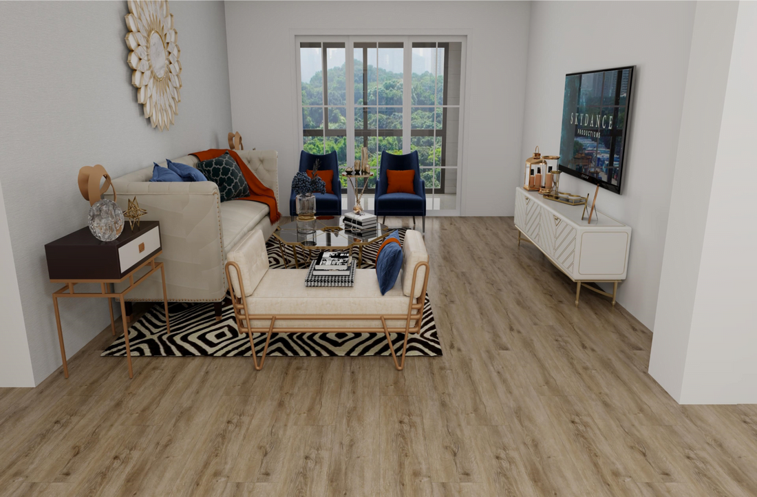 Noor Plank 5.5mm – 22 Mil – Unilin Click – Deep Emboss – UV Coating. Color: Peanut