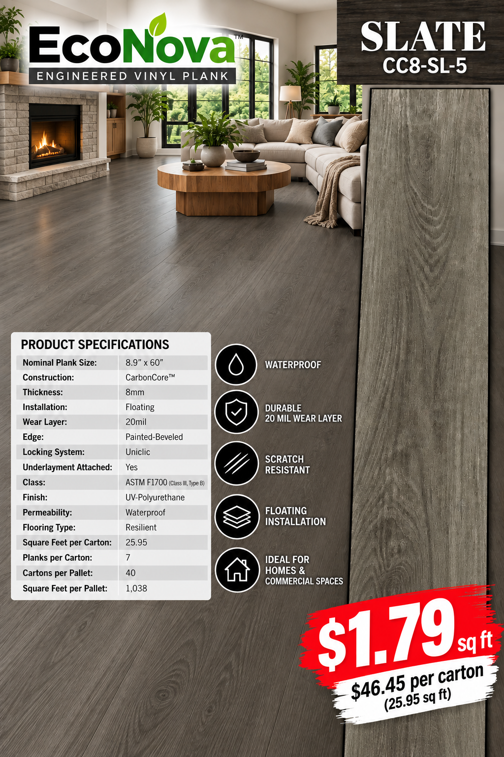 EcoNova LVP Color: Slate