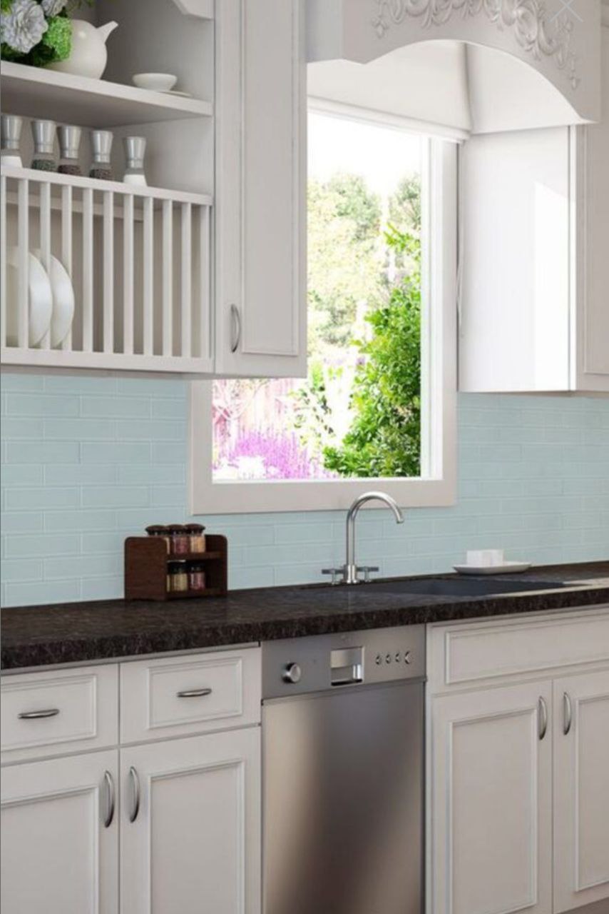 Glass Subway Tile Metropolitan Blue 2x6