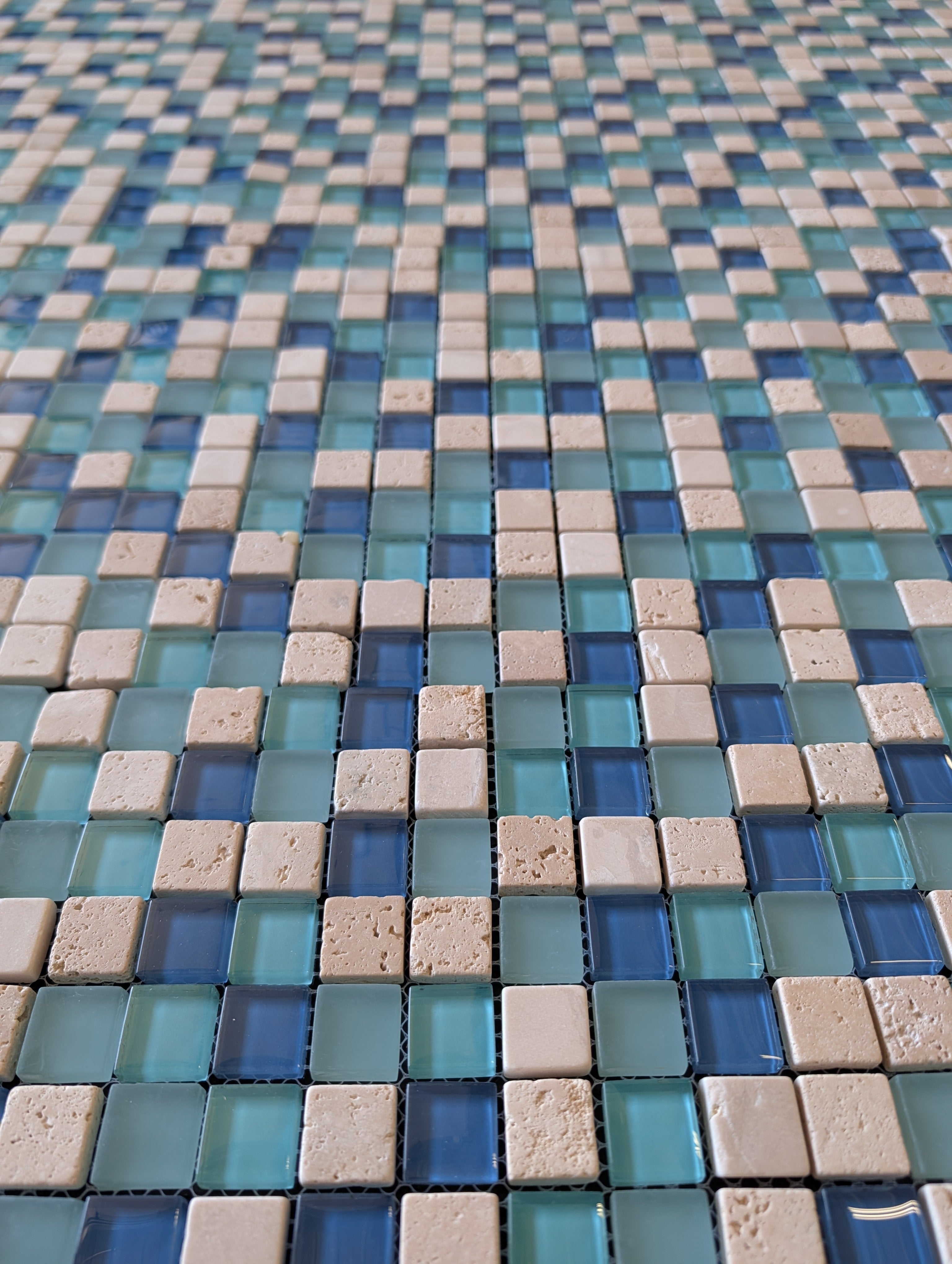 Water Springs 12”x12” Glossy Glass Stone Travertine Uniform Squares Wall Tile