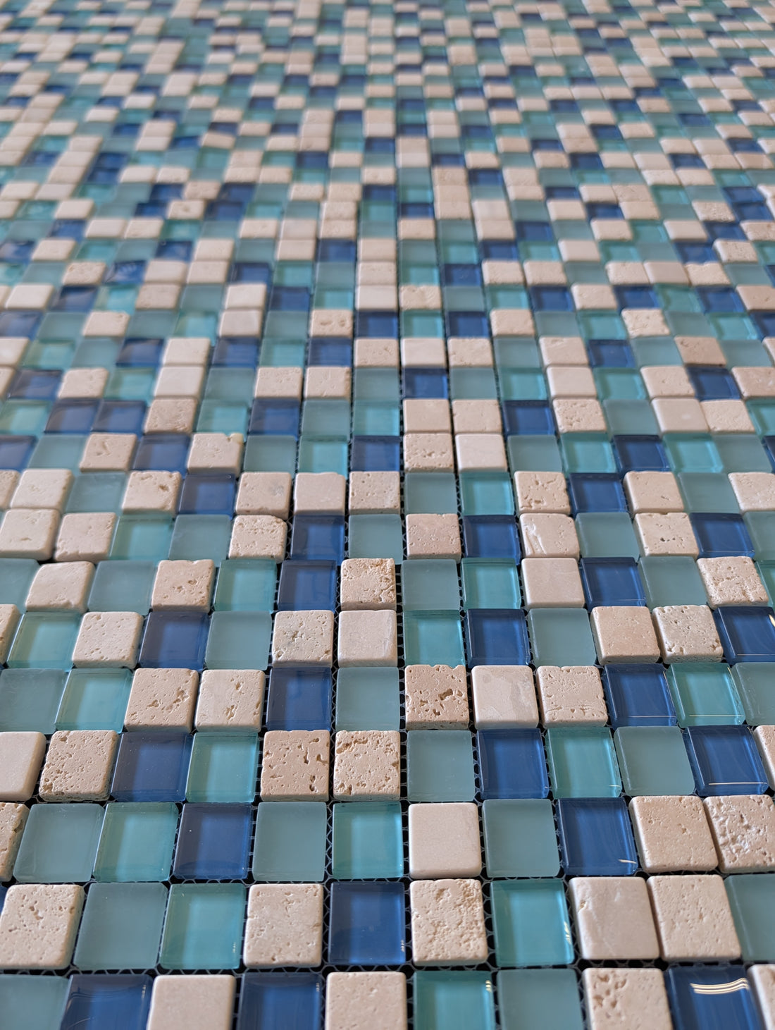 Water Springs 12”x12” Glossy Glass Stone Travertine Uniform Squares Wall Tile