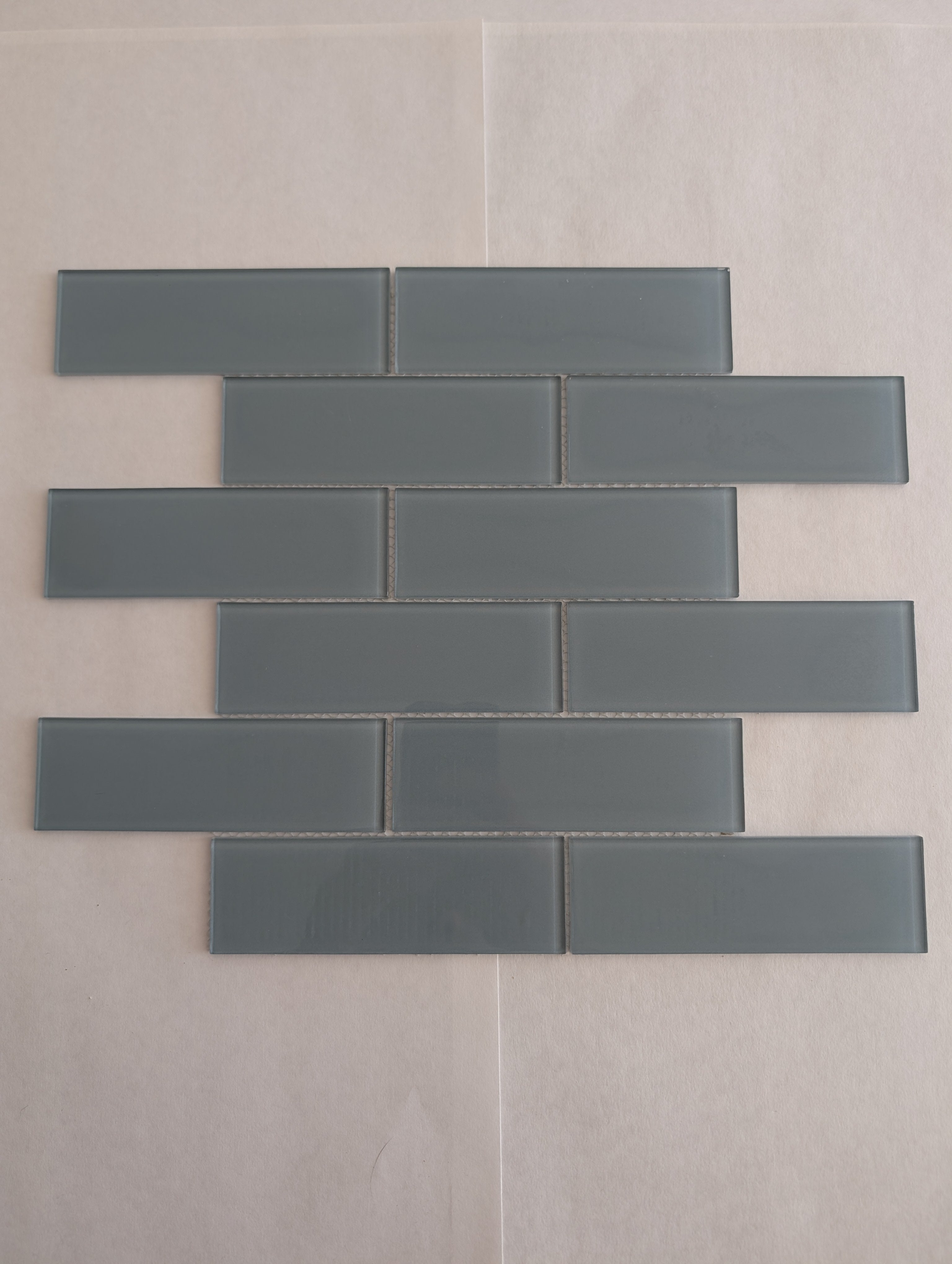 Glass Subway Tile Metropolitan Blue 2x6