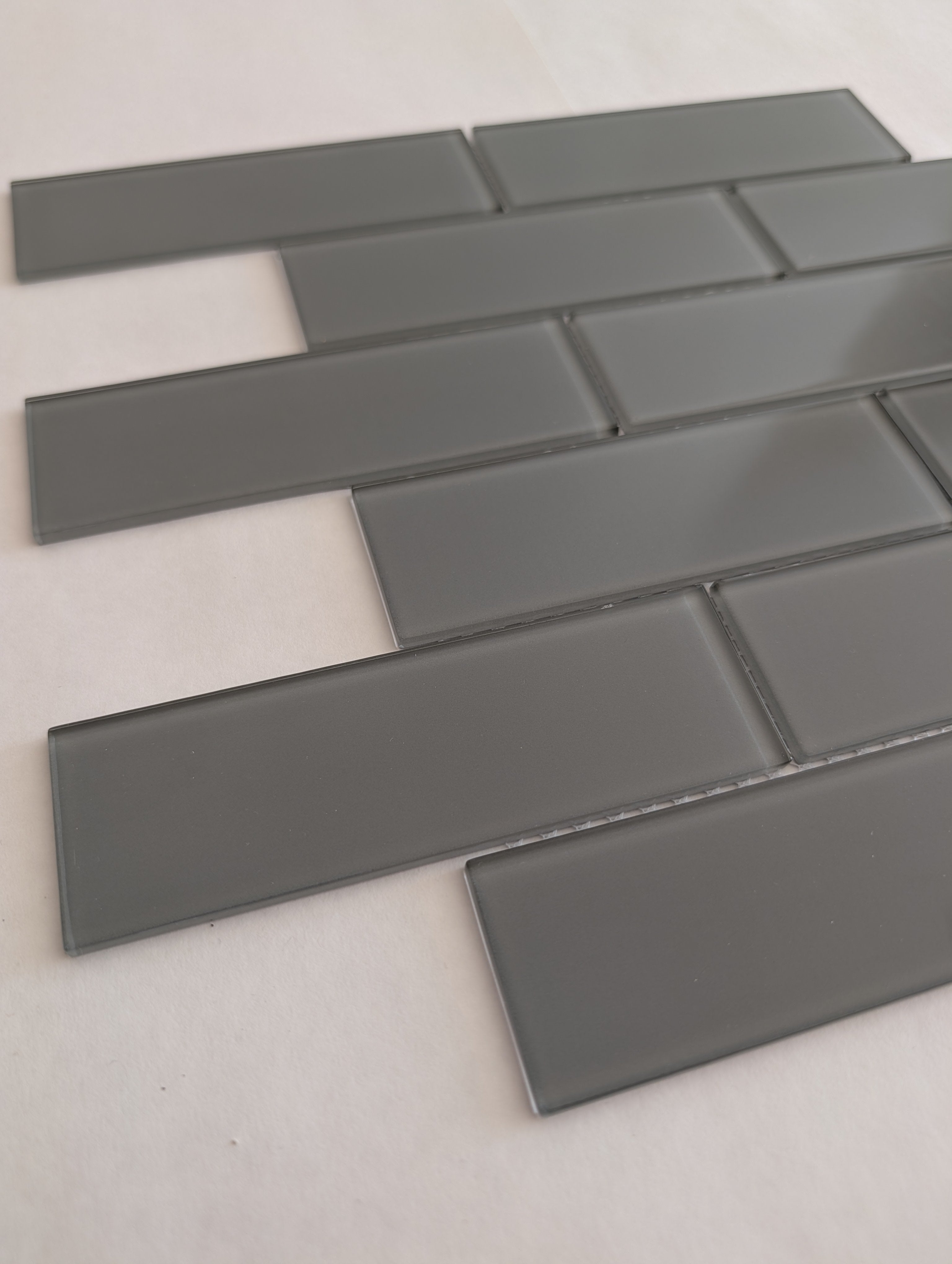 Glass Subway Tile Metropole Grey 2x6