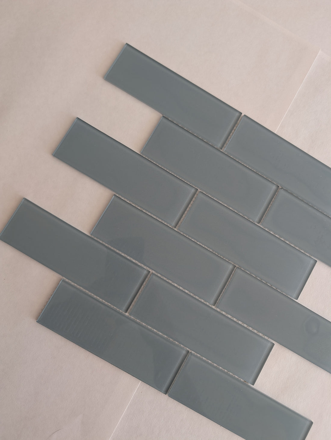 Glass Subway Tile Metropolitan Blue 2x6