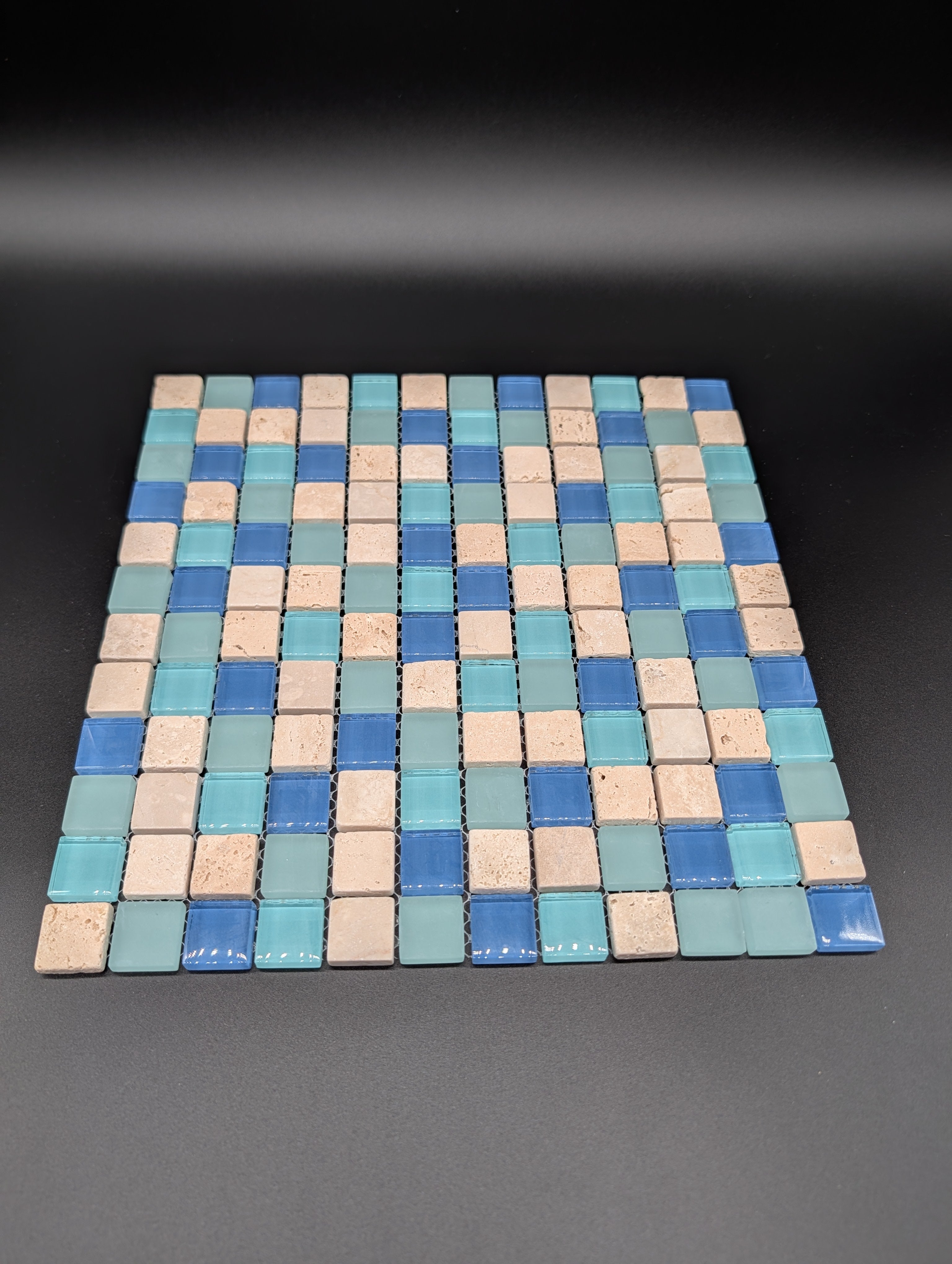 Water Springs 12”x12” Glossy Glass Stone Travertine Uniform Squares Wall Tile