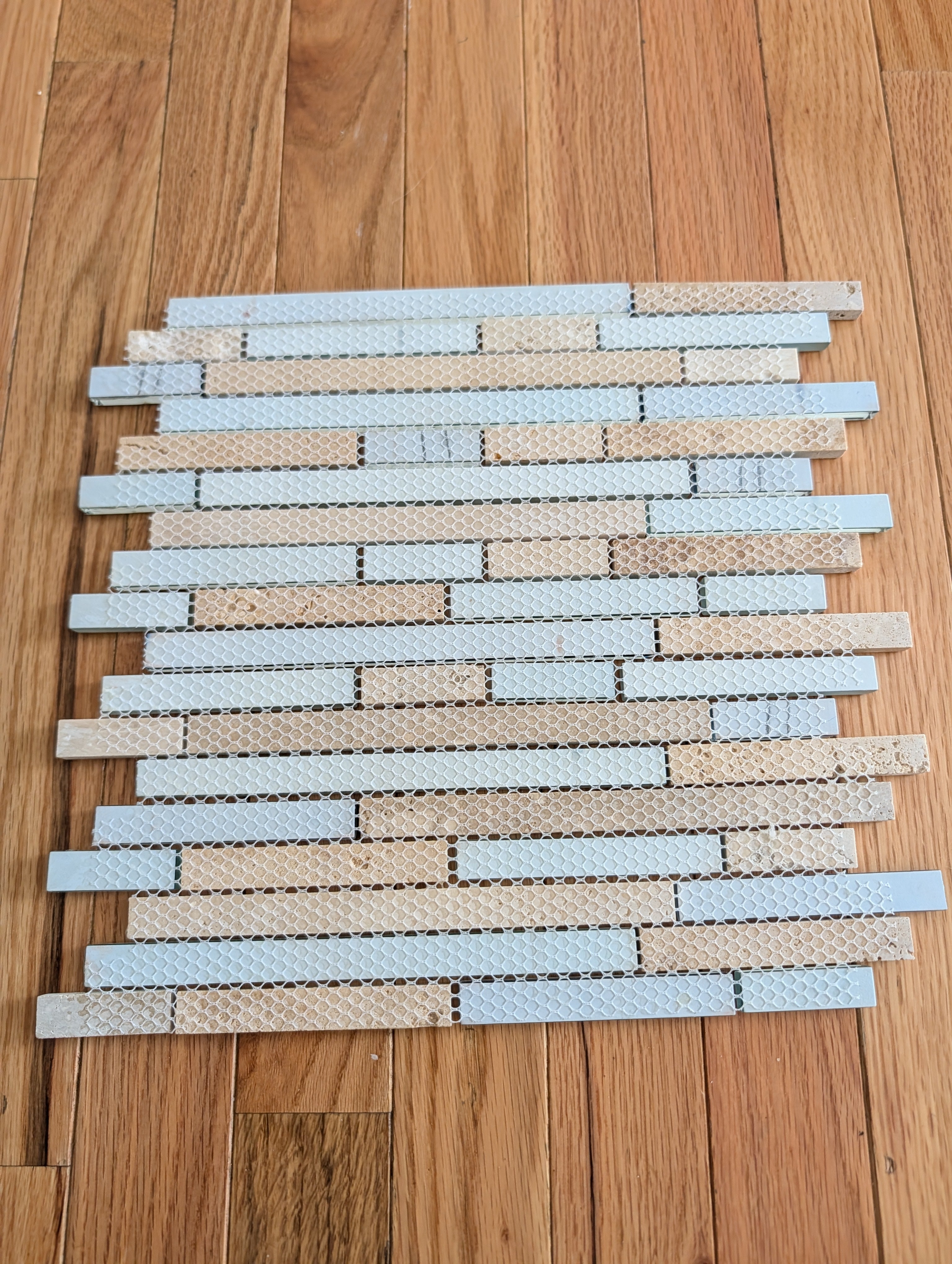 Water Springs Brick 12-in x 12-in Glossy Glass Stone Travertine Linear Wall Tile (1-sq. ft/ Piece)