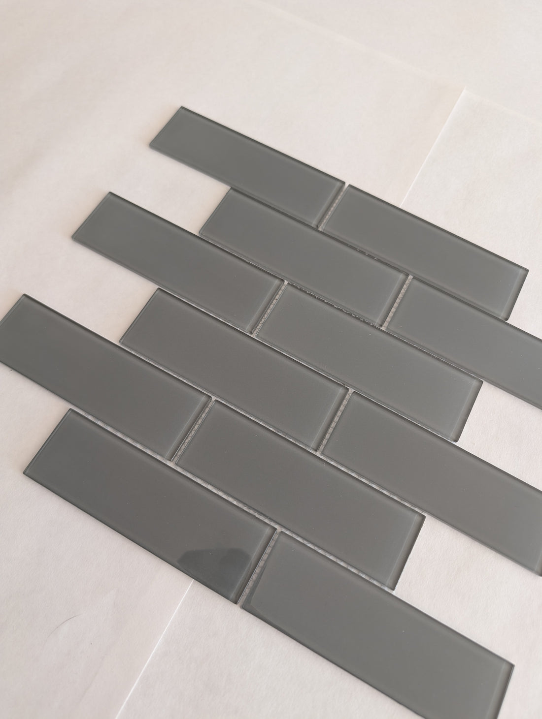Glass Subway Tile Metropole Grey 2x6