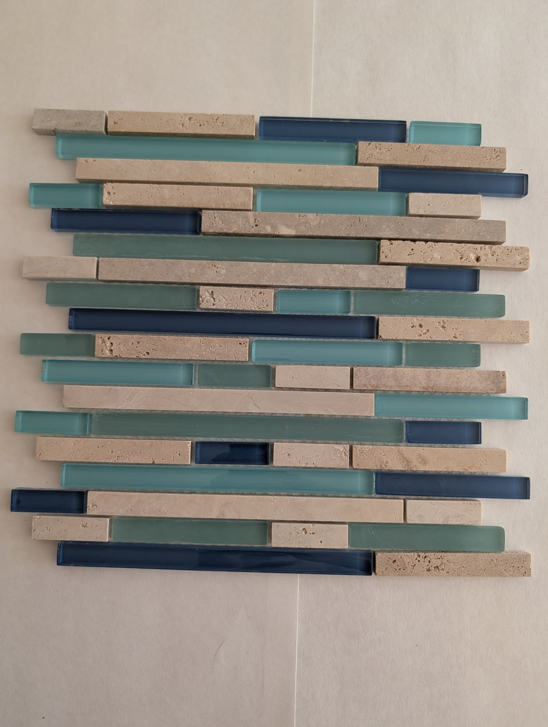 Water Springs Brick 12-in x 12-in Glossy Glass Stone Travertine Linear Wall Tile (1-sq. ft/ Piece)
