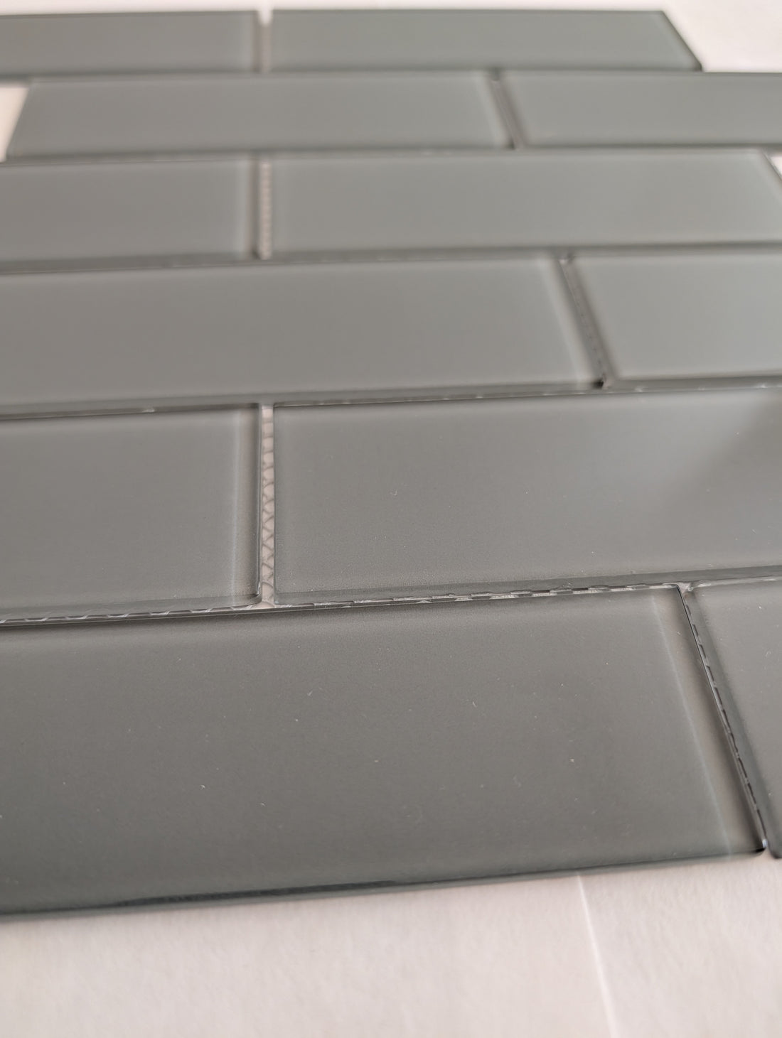 Glass Subway Tile Metropole Grey 2x6