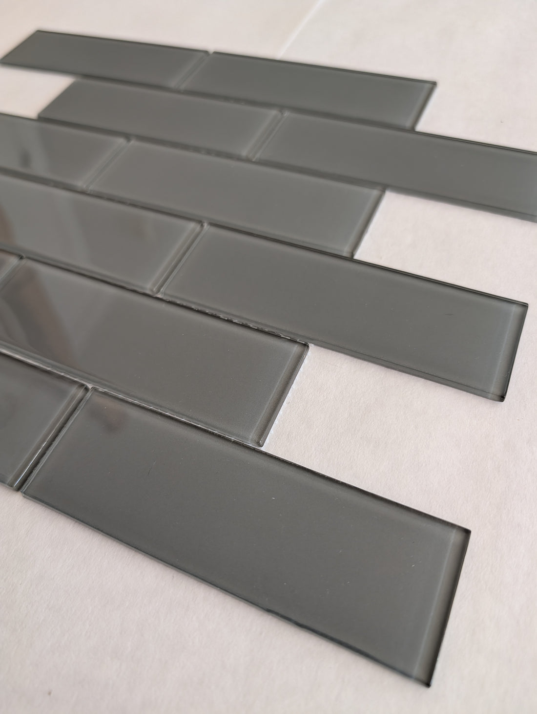 Glass Subway Tile Metropole Grey 2x6