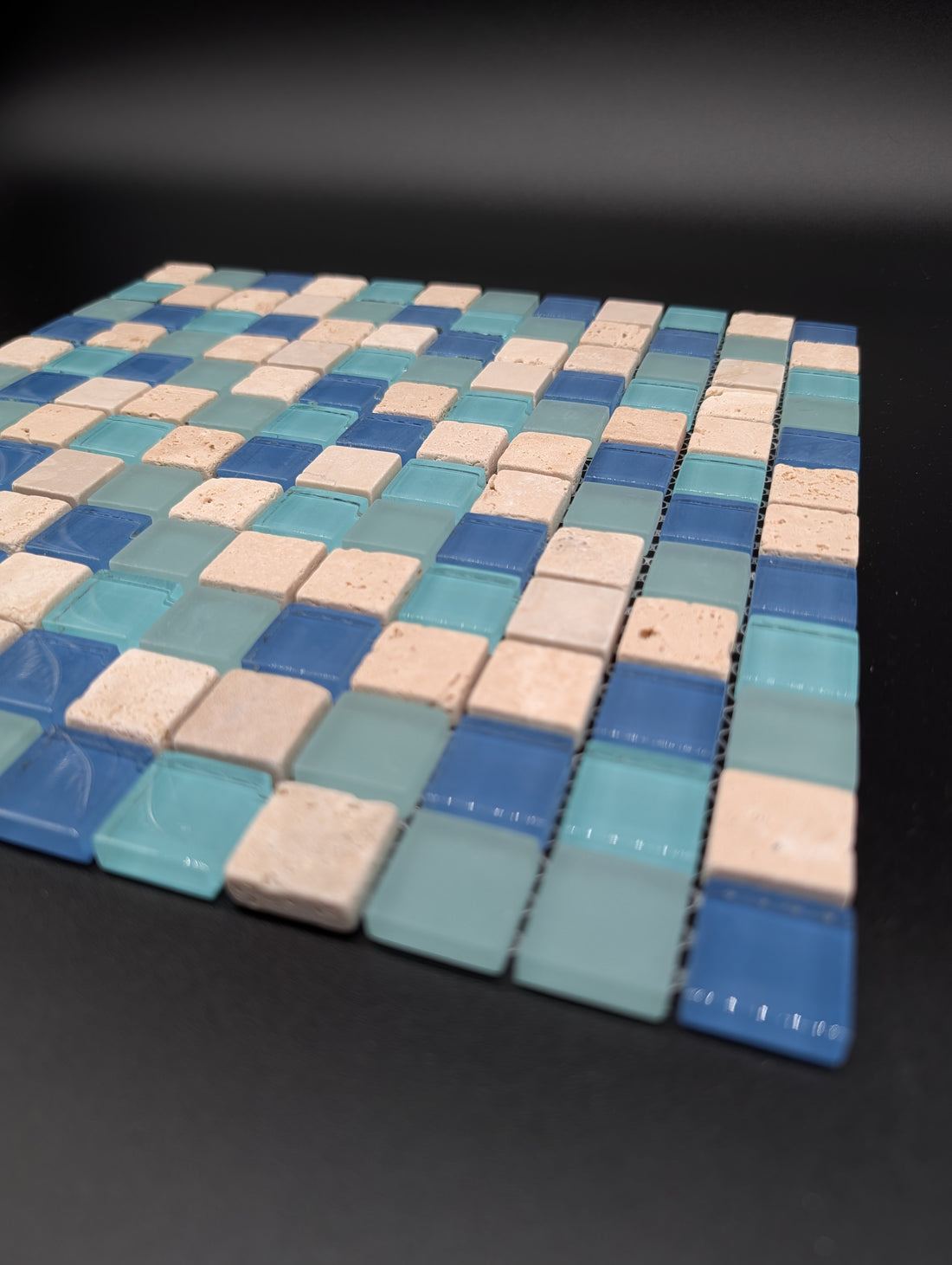 Water Springs 12”x12” Glossy Glass Stone Travertine Uniform Squares Wall Tile