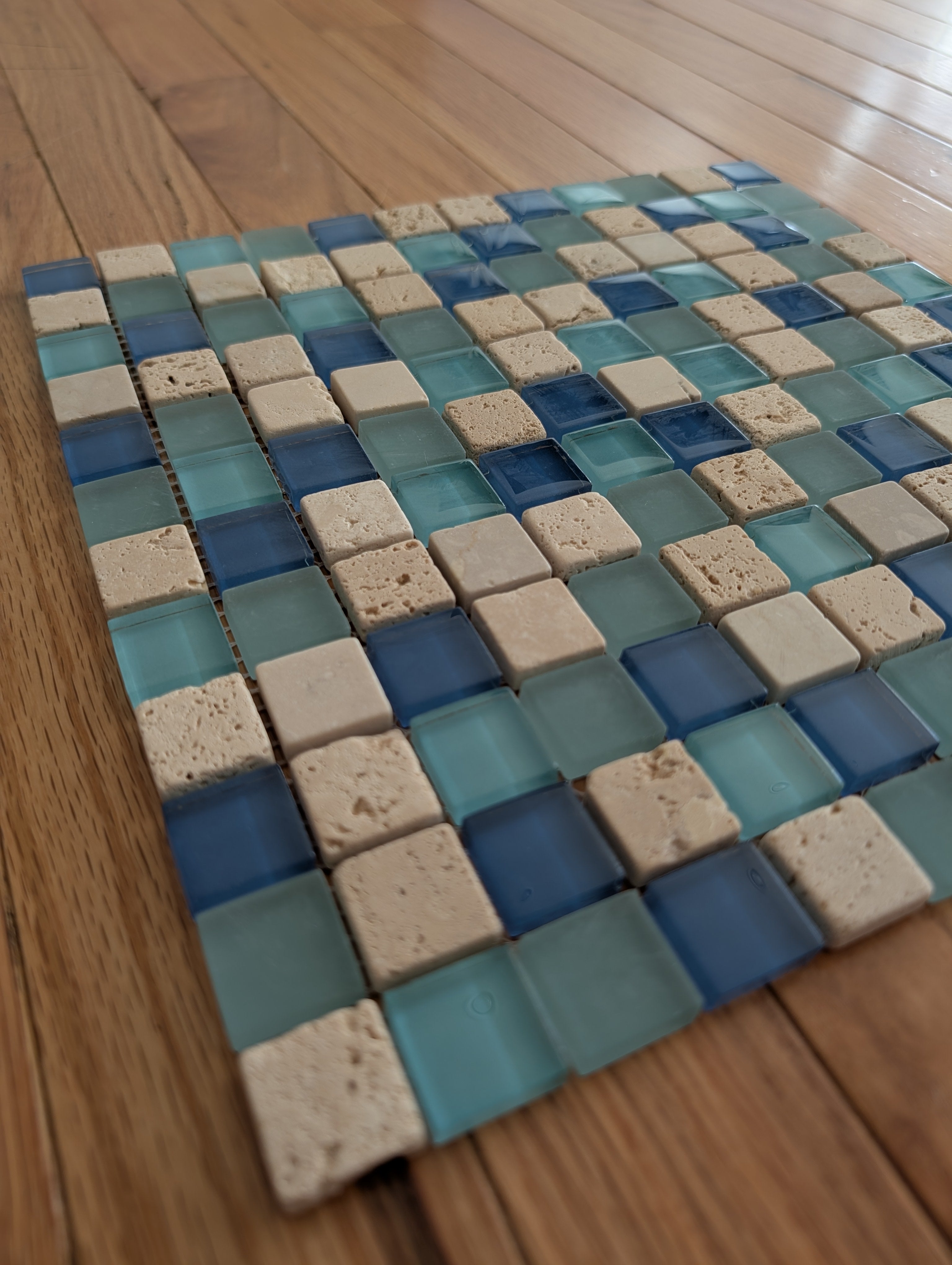 Water Springs 12”x12” Glossy Glass Stone Travertine Uniform Squares Wall Tile