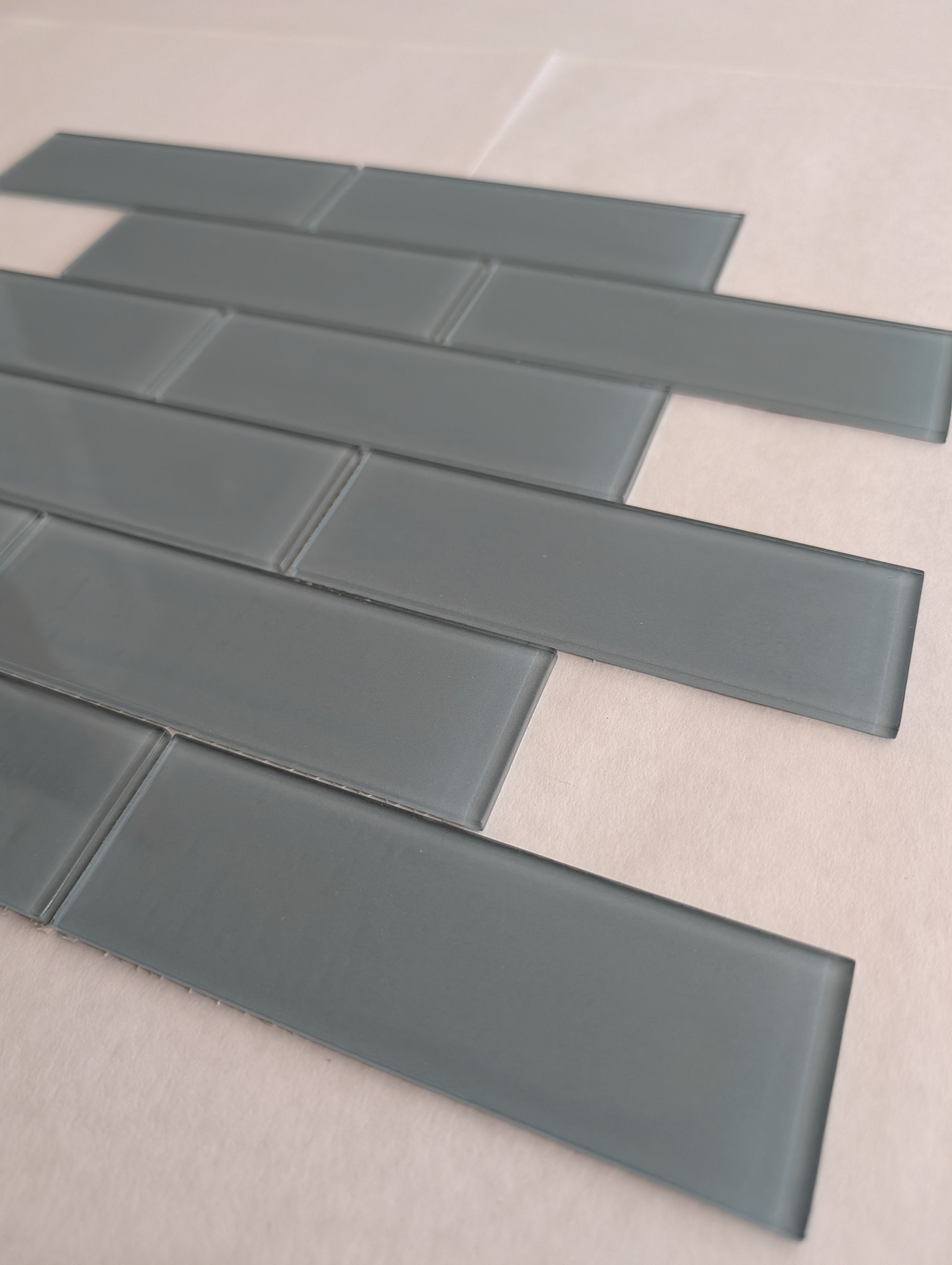 Glass Subway Tile Metropolitan Blue 2x6