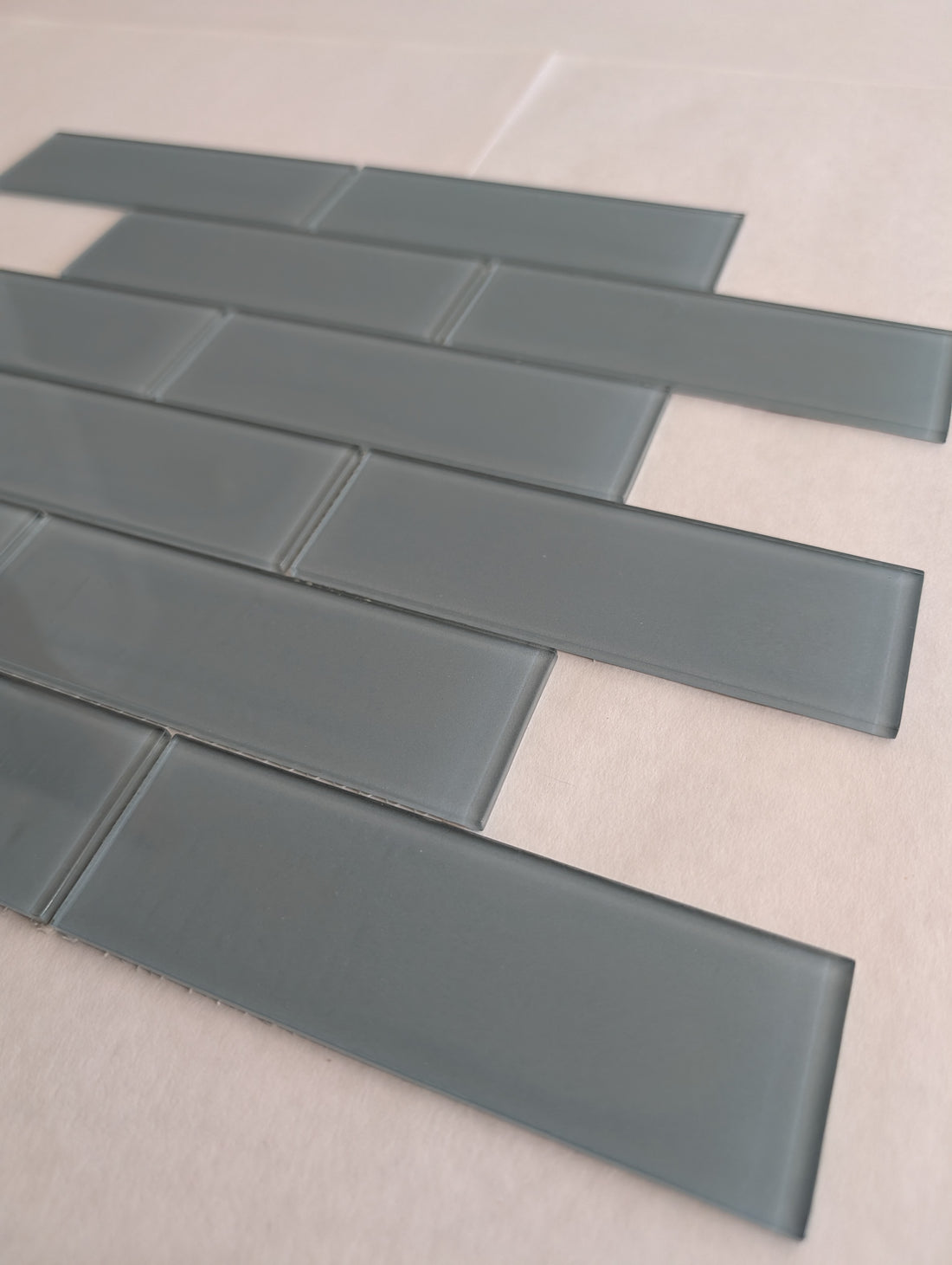 Glass Subway Tile Metropolitan Blue 2x6