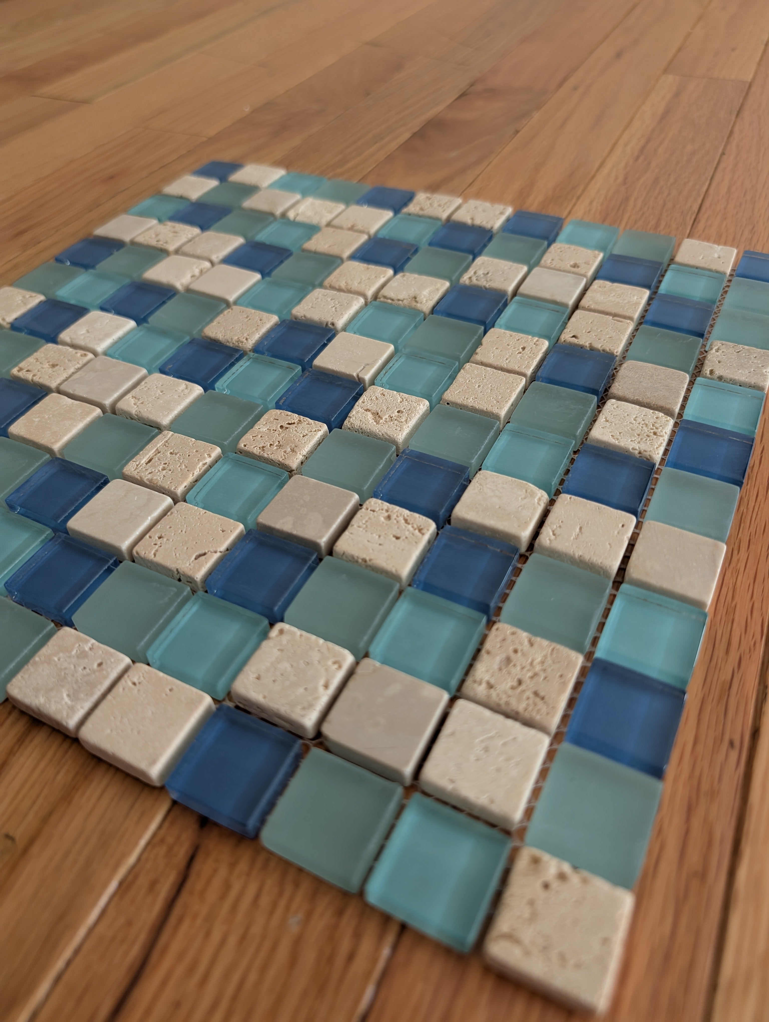 Water Springs 12”x12” Glossy Glass Stone Travertine Uniform Squares Wall Tile