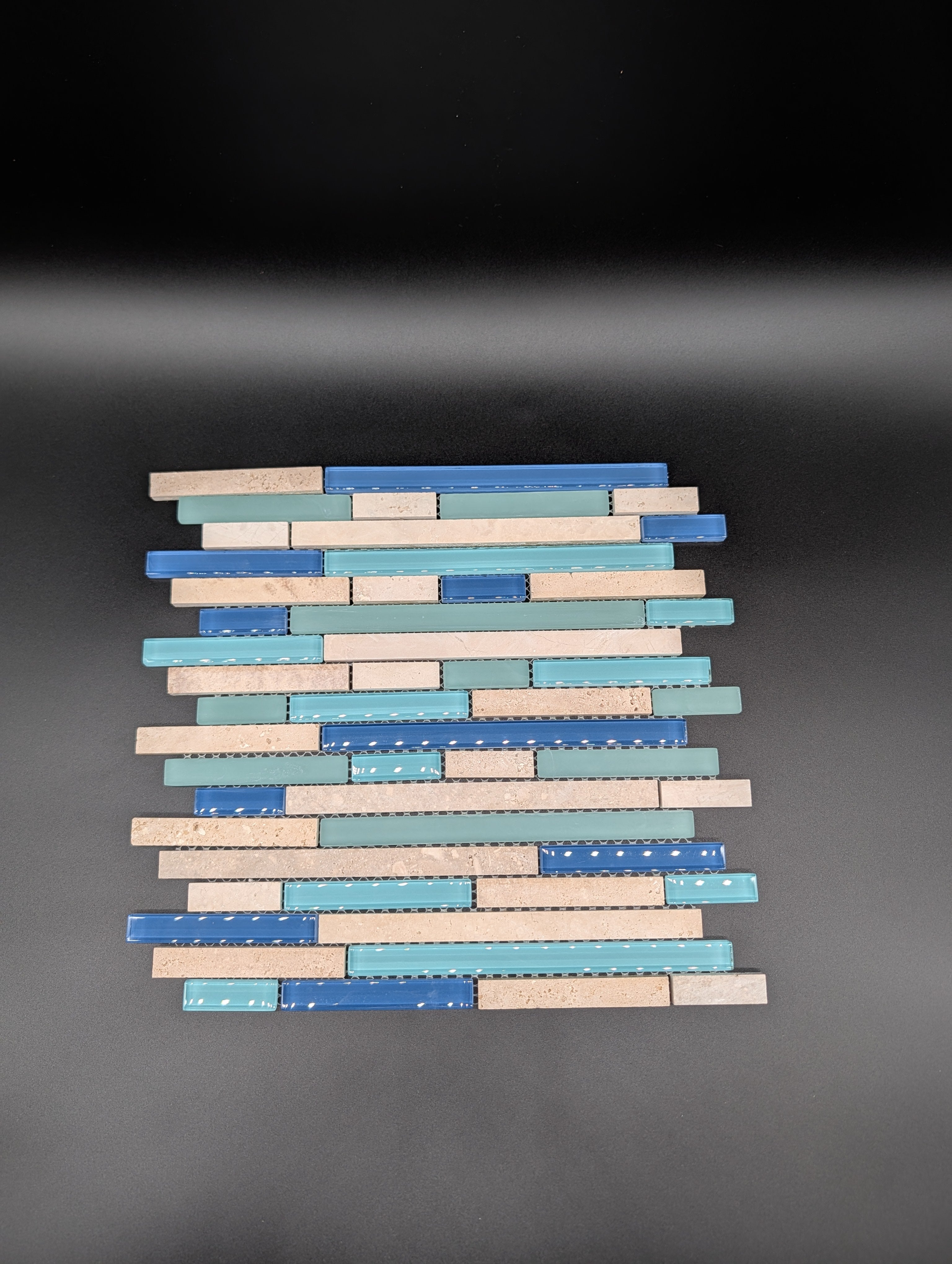 Water Springs Brick 12-in x 12-in Glossy Glass Stone Travertine Linear Wall Tile (1-sq. ft/ Piece)