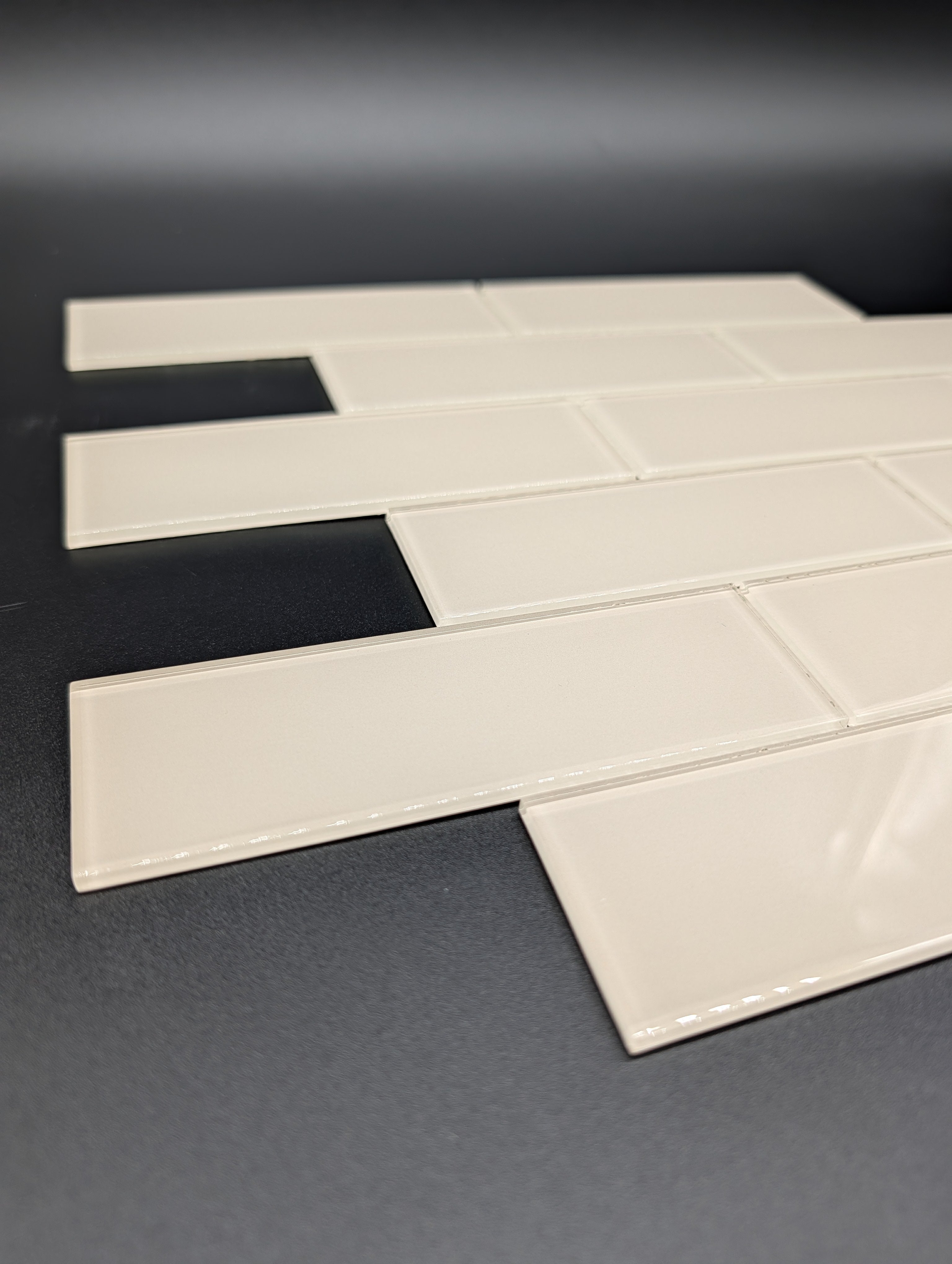 Glass Subway Tile Metropole Khaki 2x6