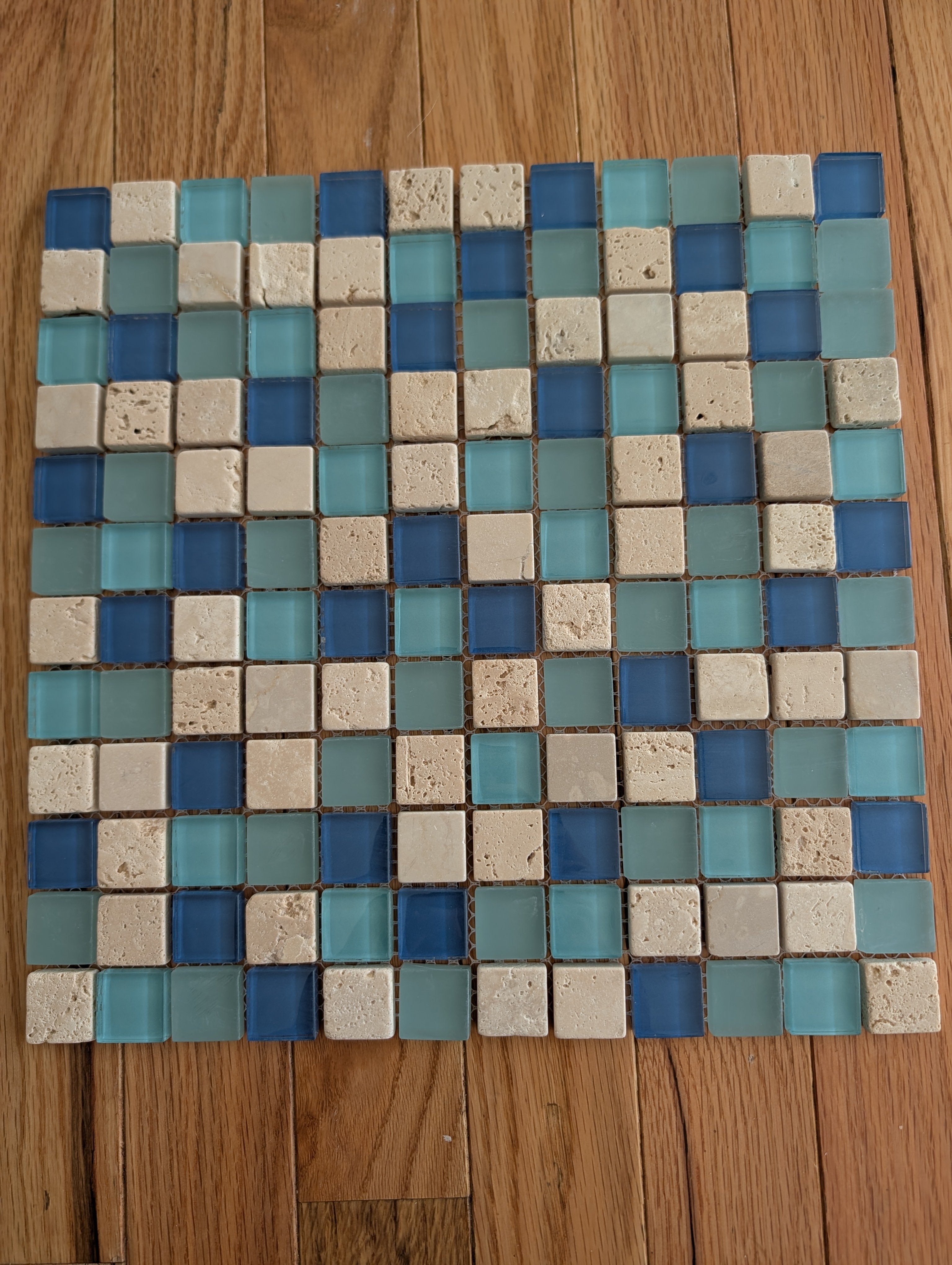 Water Springs 12”x12” Glossy Glass Stone Travertine Uniform Squares Wall Tile