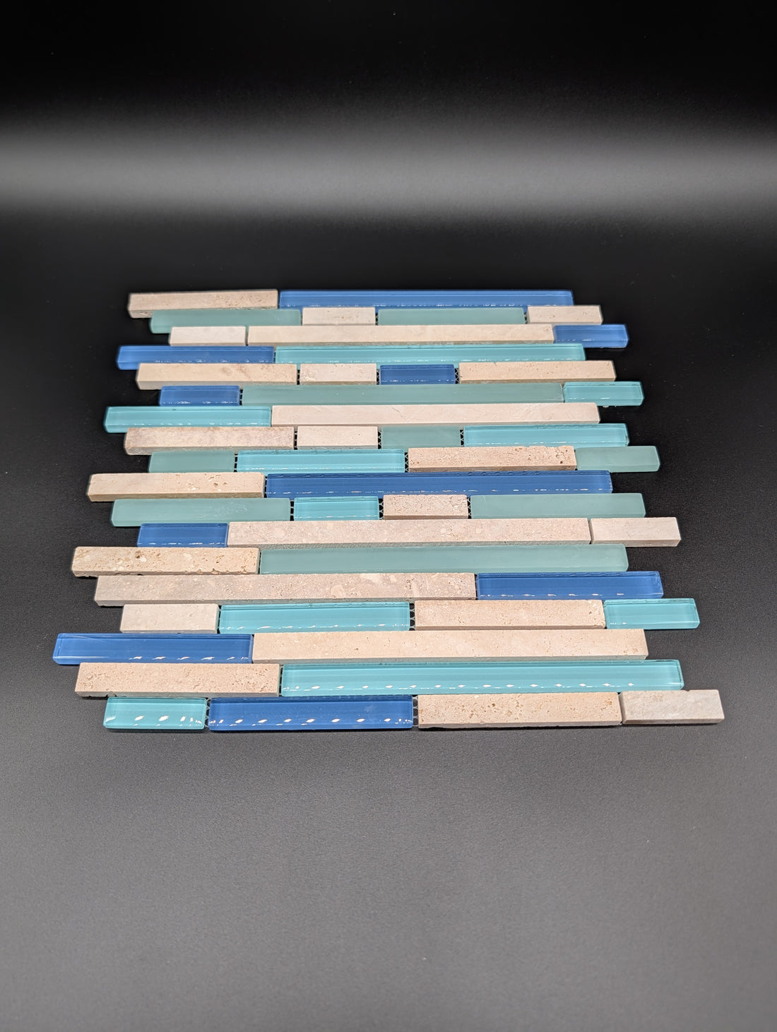 Water Springs Brick 12-in x 12-in Glossy Glass Stone Travertine Linear Wall Tile (1-sq. ft/ Piece)