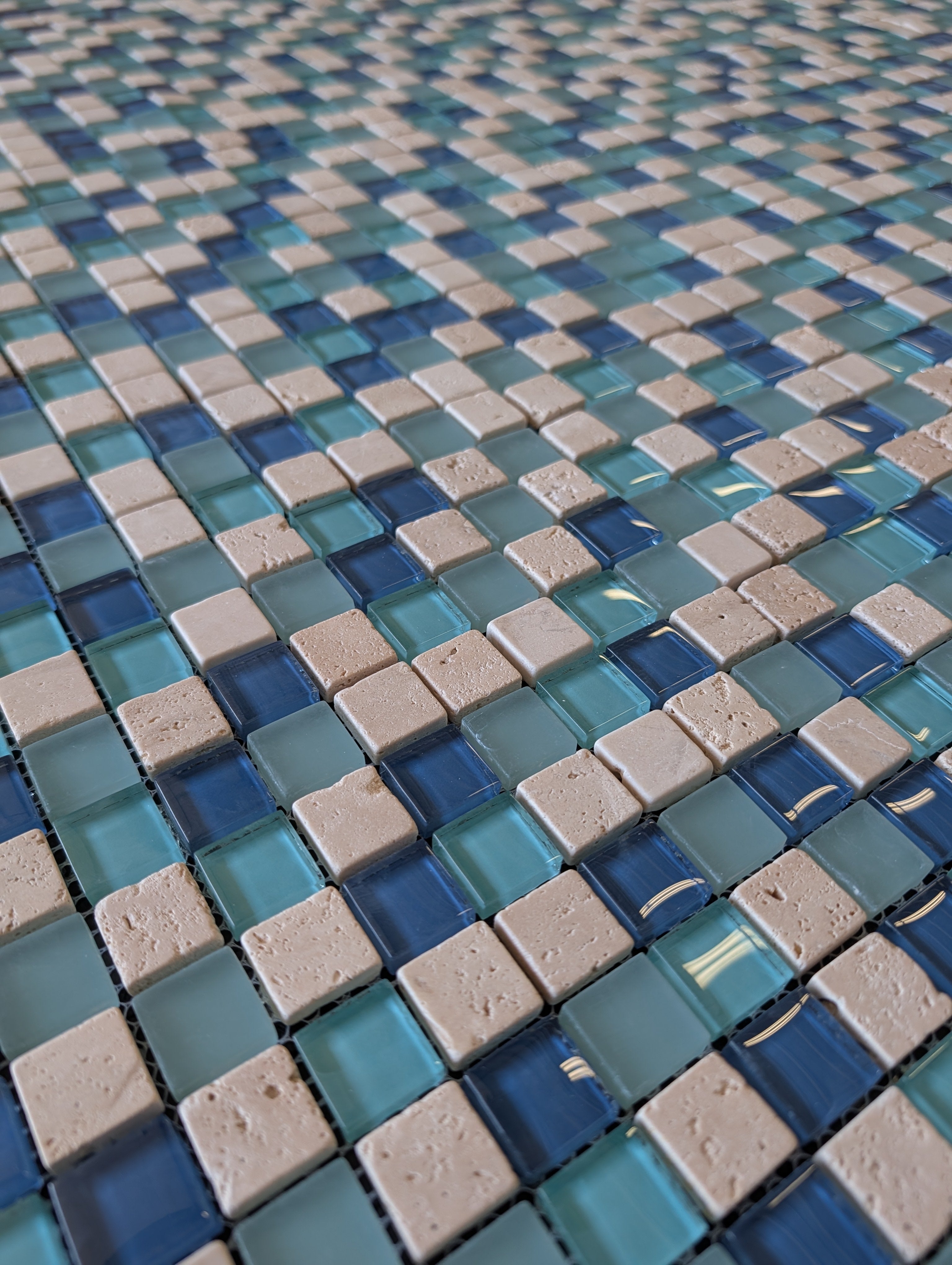 Water Springs 12”x12” Glossy Glass Stone Travertine Uniform Squares Wall Tile