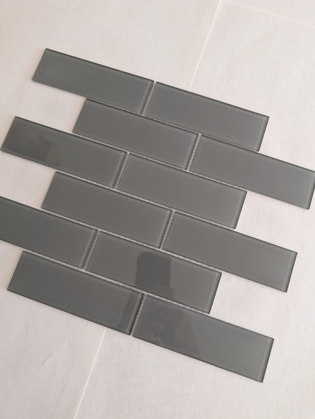 Glass Subway Tile Metropole Grey 2x6