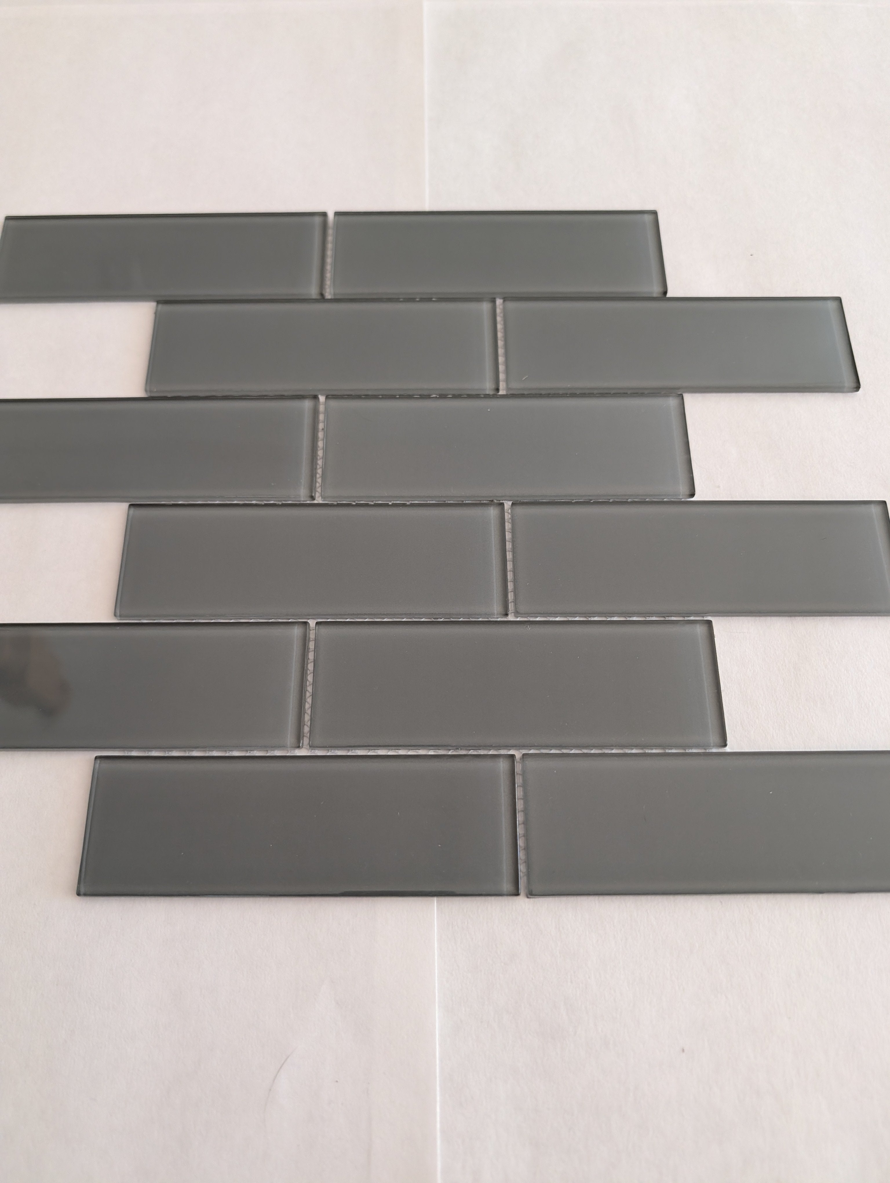 Glass Subway Tile Metropole Grey 2x6