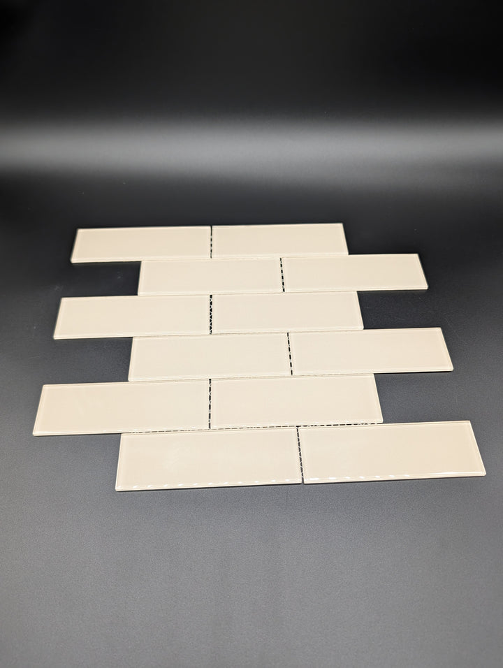 Glass Subway Tile Metropole Khaki 2x6